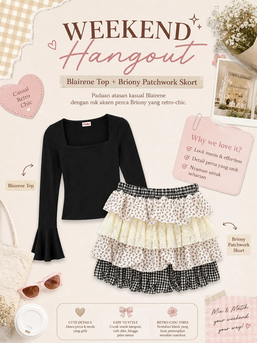 Blairene Top + Briony Patchwork Skort