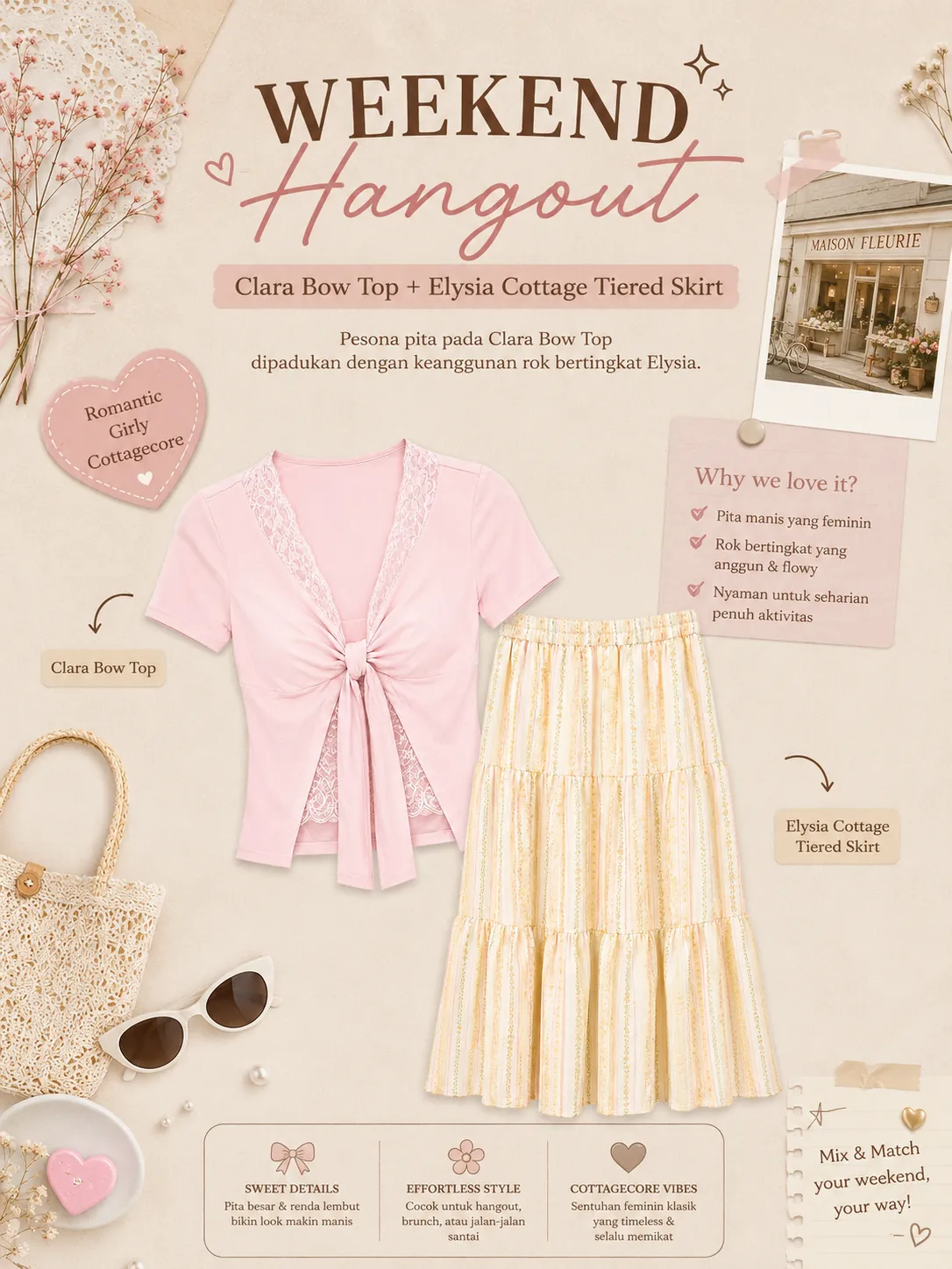 Clara Bow Top + Elysia Cottage Tiered Skirt