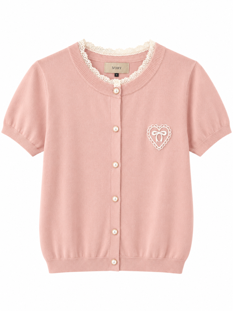 Amelie Heart Knit Cardigan  - Gambar Galeri
