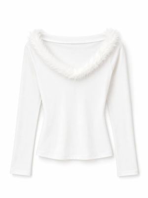 Celestial Snow Fur Trim Long Sleeve