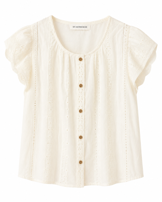 Elegant Ivory Lace Cardigan with Gold Buttons