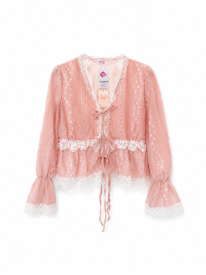 Elodie Lace Tie Blouse 