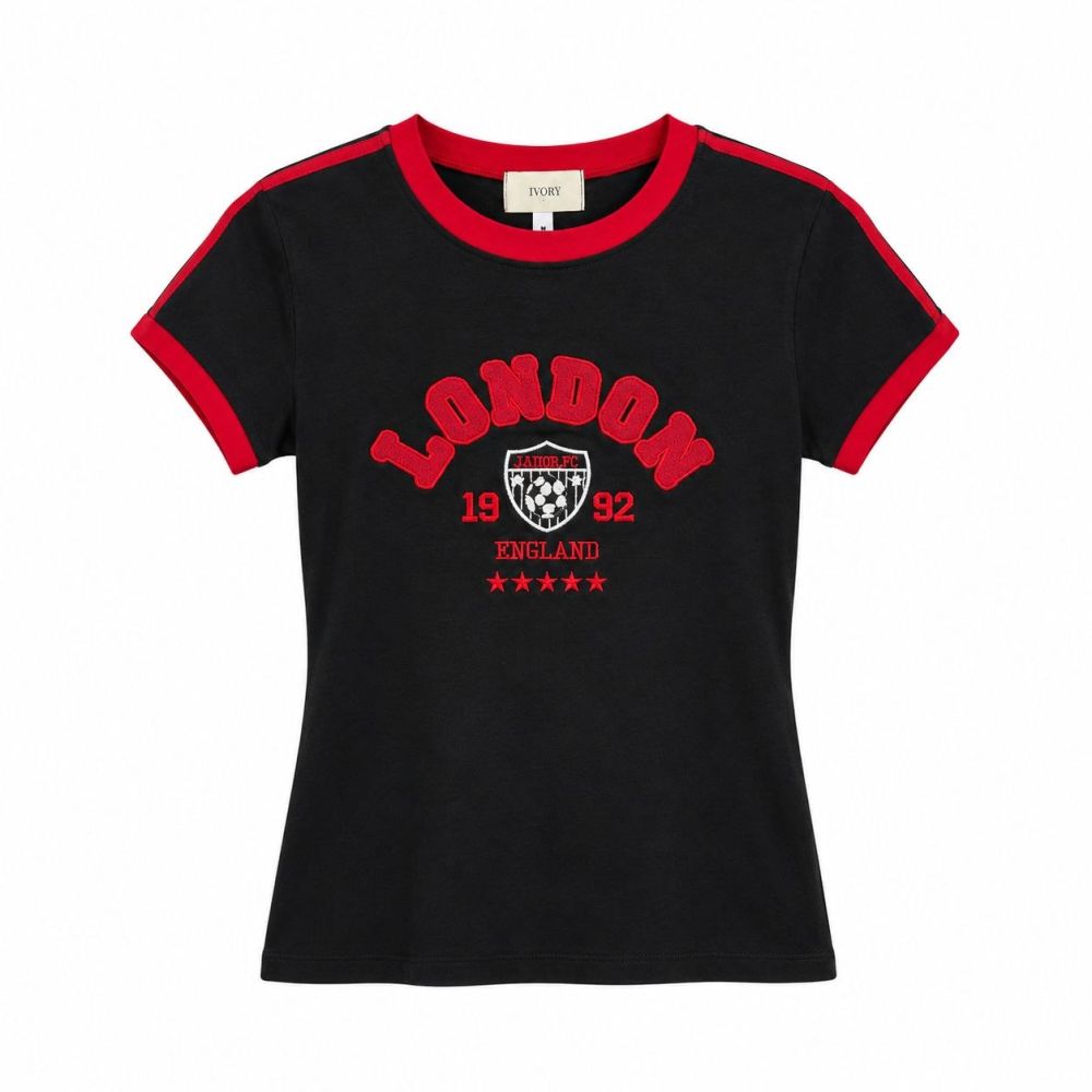 Energy Varsity Sporty Ringer Tee - Gambar Galeri