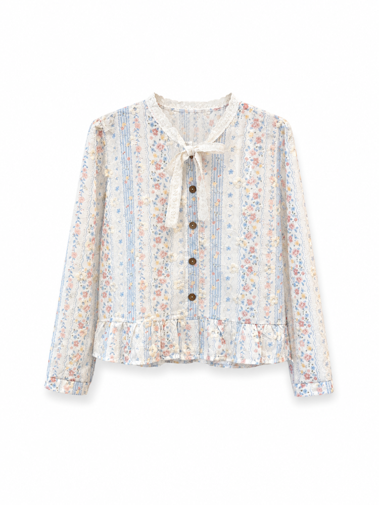 Floral Peplum Blouse  - Gambar Galeri