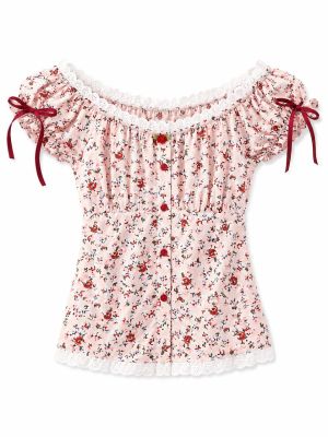 Floral Print Bardot Blouse