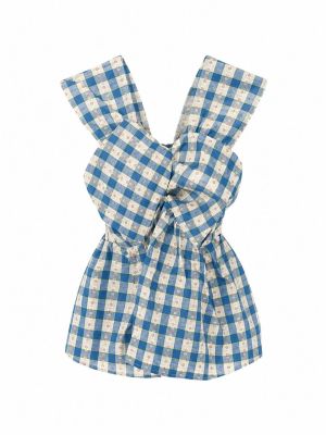 Gingham Floral Bow Top
