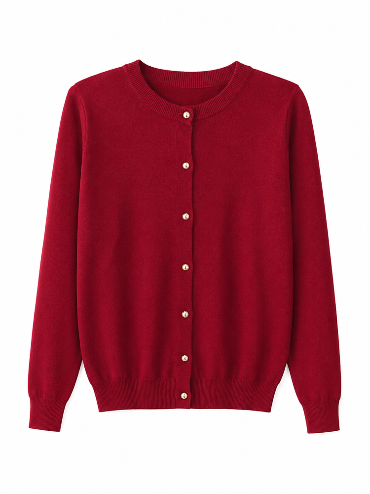 Gold Button Cardigan - Gambar Galeri
