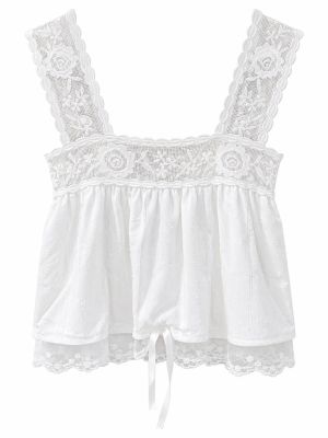 Graceful White Lace Bloom Tank