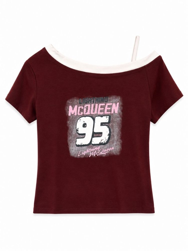 Lightning McQueen 95 Off-Shoulder Tee - Gambar Galeri