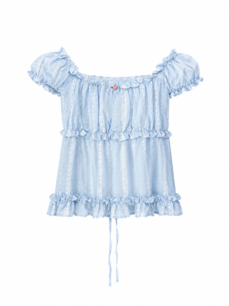 Luna Ruffle Top  - Gambar Galeri