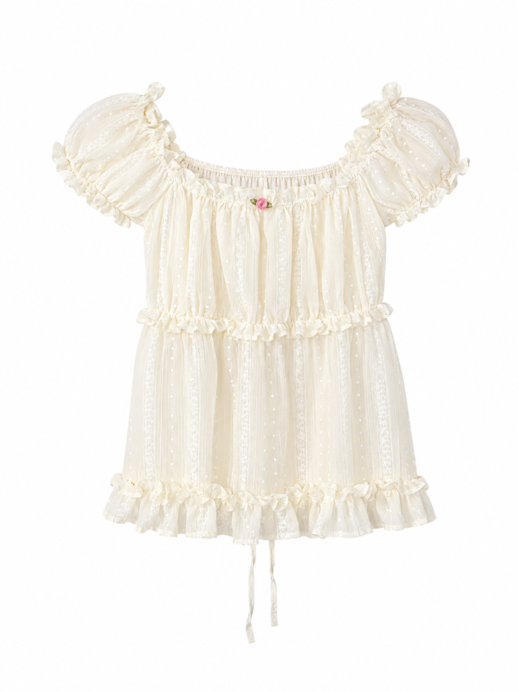 Luna Ruffle Top  - Gambar Galeri
