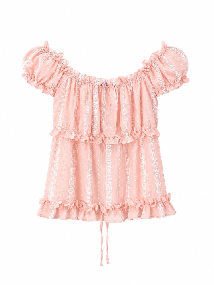 Luna Ruffle Top  - Gambar Galeri