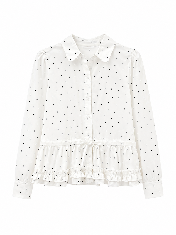 Odelia Polka Peplum Blouse