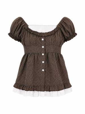 Peplum Brown Top