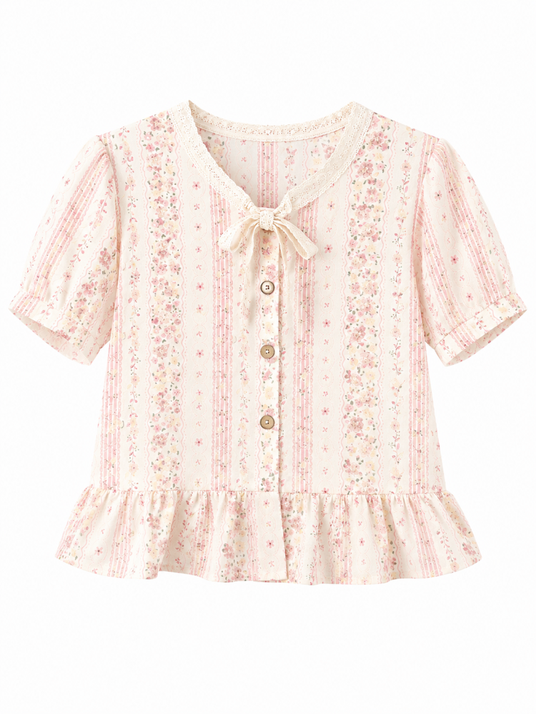 Peplum Floral Blouse - Gambar Galeri