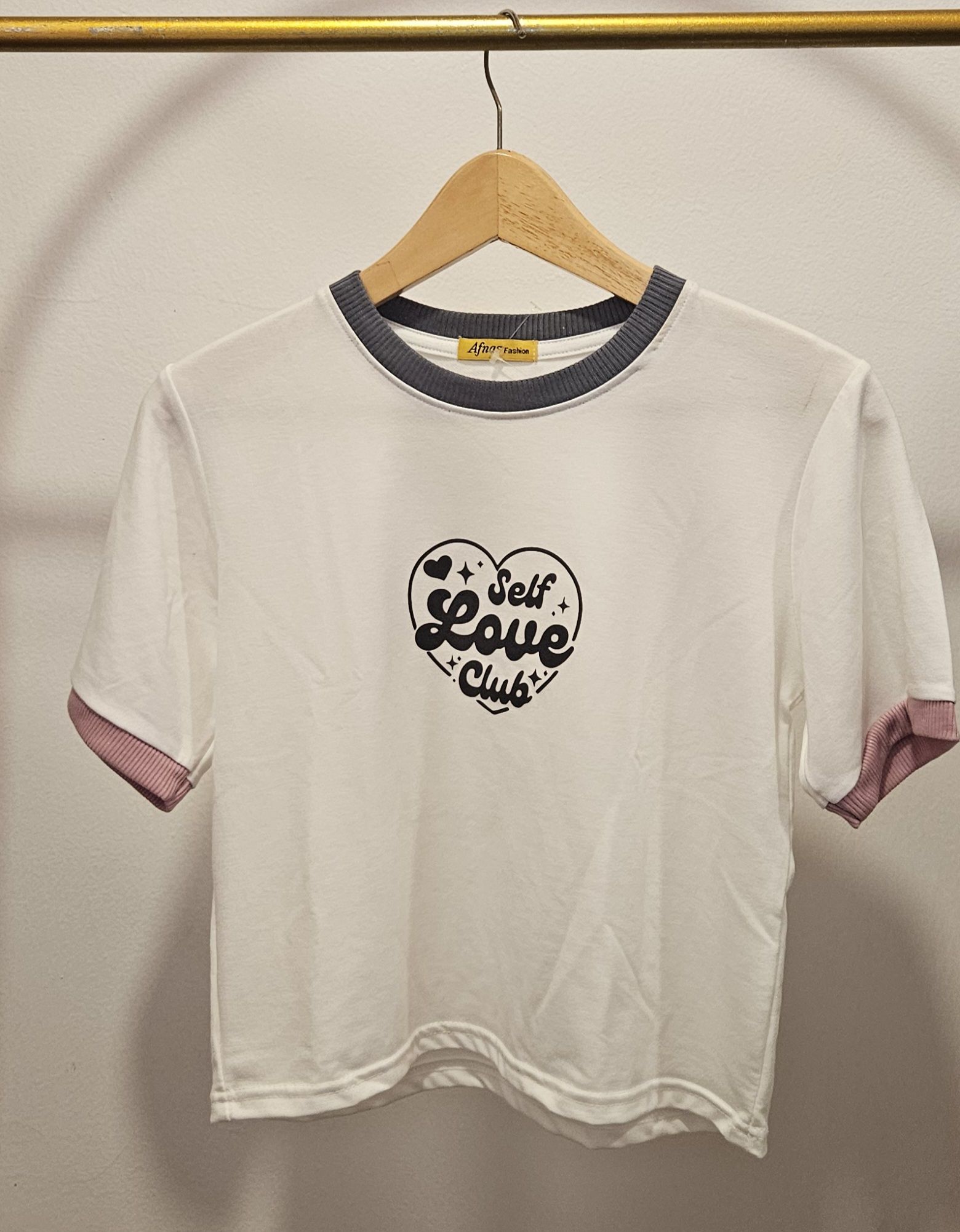Ringer Tee "Self Love Club" - Gambar Detail 4