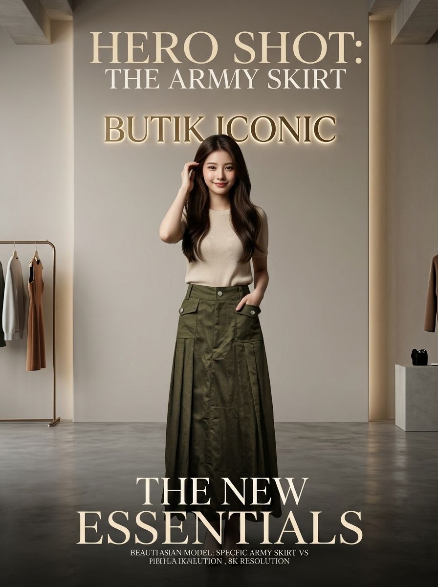 Rok Cargo Pleated Army Green