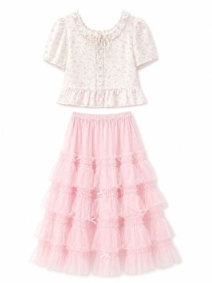 Romantic Floral Co-ord Set with Tiered Tulle Skirt