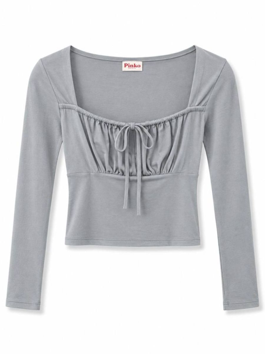 Rose Dust Ruched Sweetheart Long Sleeve