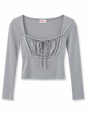 Rose Dust Ruched Sweetheart Long Sleeve