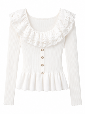 Ruffle Knit Blouse 