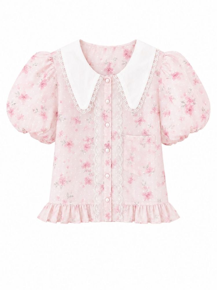 Scalloped Peter Pan Blouse - Gambar Galeri