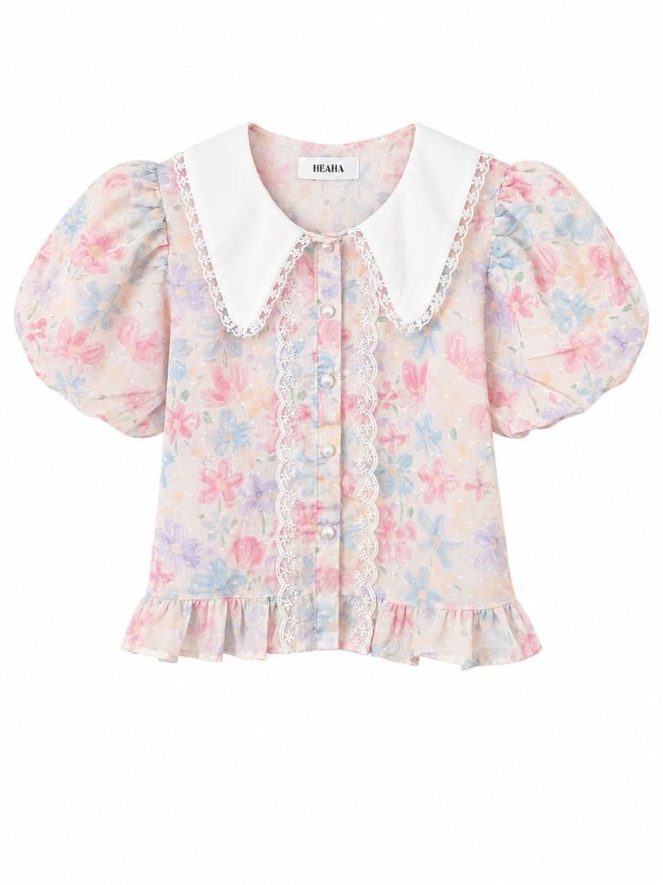 Scalloped Peter Pan Blouse - Gambar Galeri