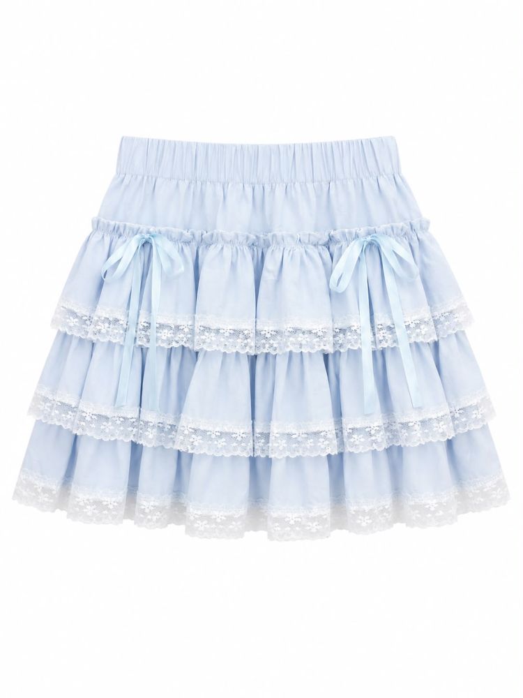 Pink Tiered Tulle Mini Skirt - Gambar Galeri