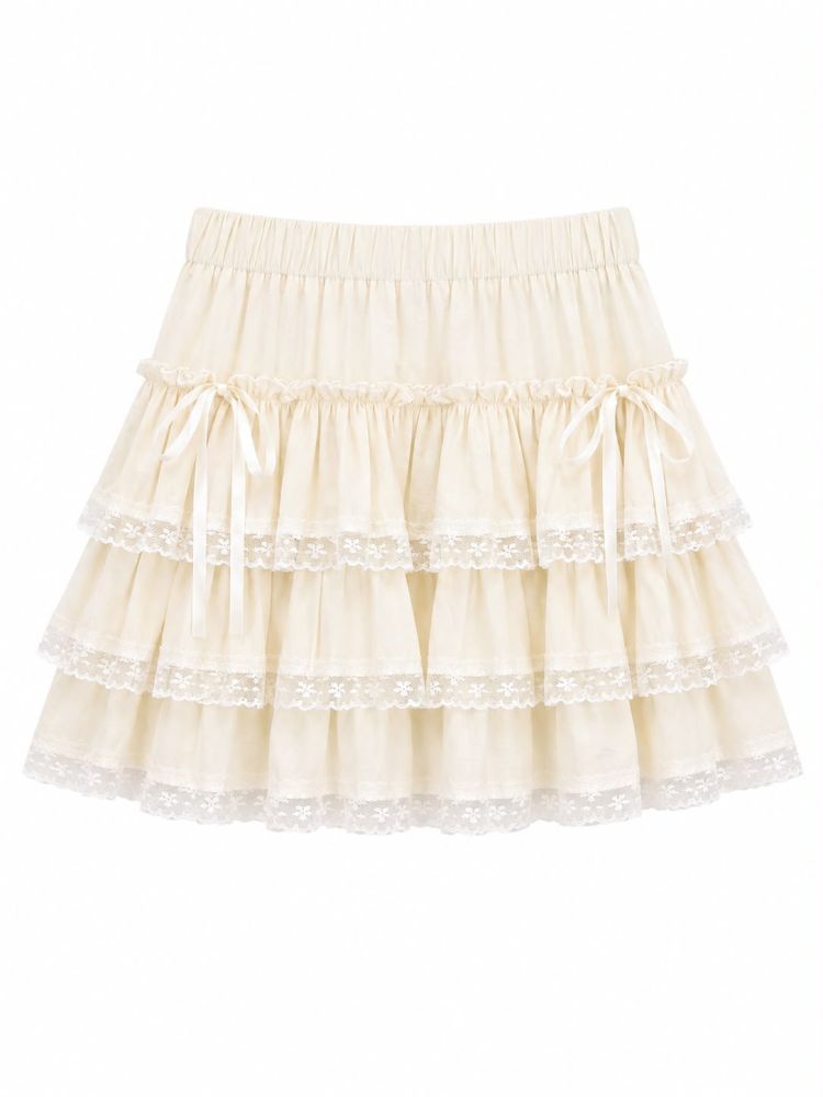 Pink Tiered Tulle Mini Skirt - Gambar Galeri