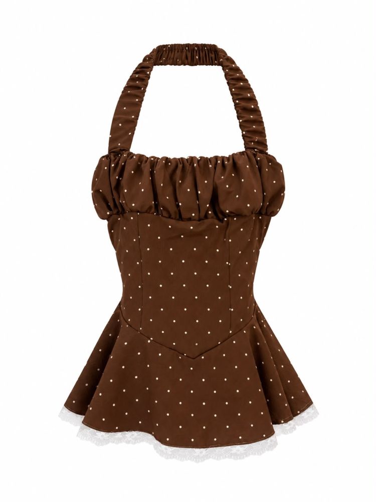 Chey Halter Polka Top - Gambar Galeri