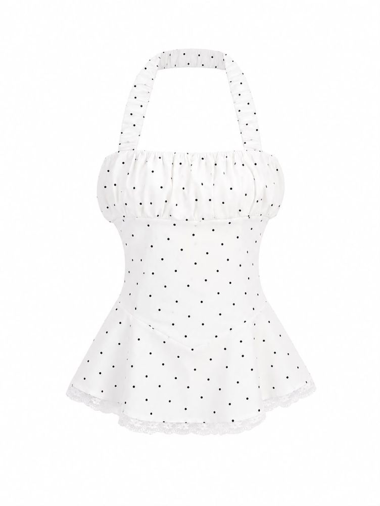 Chey Halter Polka Top - Gambar Galeri