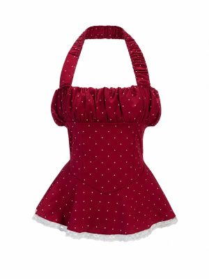 Chey Halter Polka Top