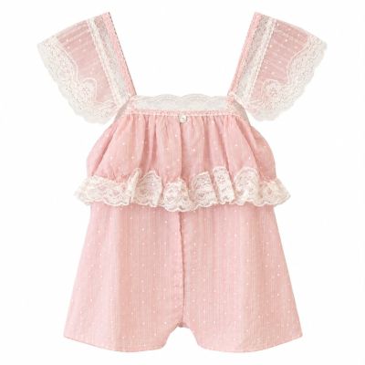Vintage Lace Polka Dot Romper 