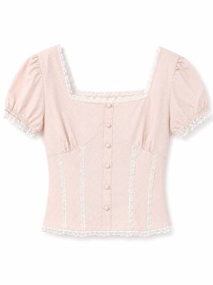 Vintage Peachy Polka Lace Blouse